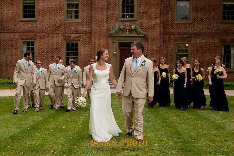 Great Oak Manor blue bride groom and party