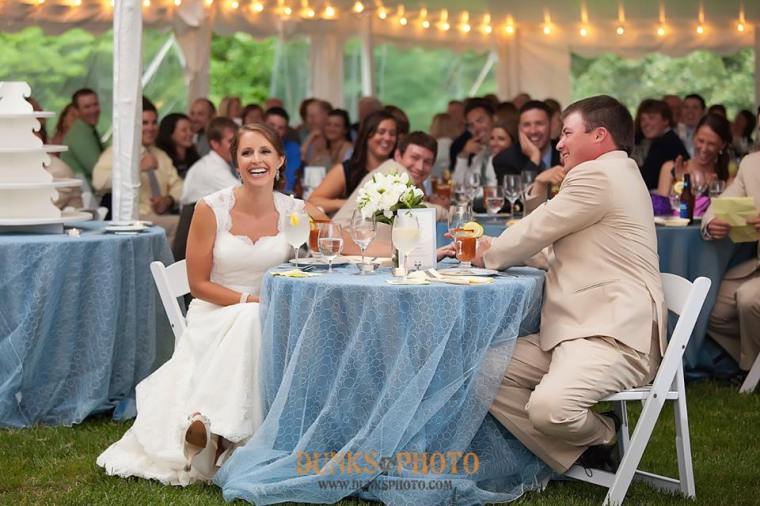 Great Oak Manor blue bride groom laugh table