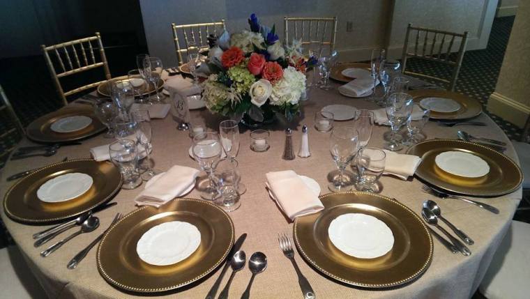 Rehoboth Beach Country Club table setting gold