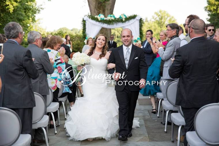 Blueprint Radner Valley bride groom aisle after wedding