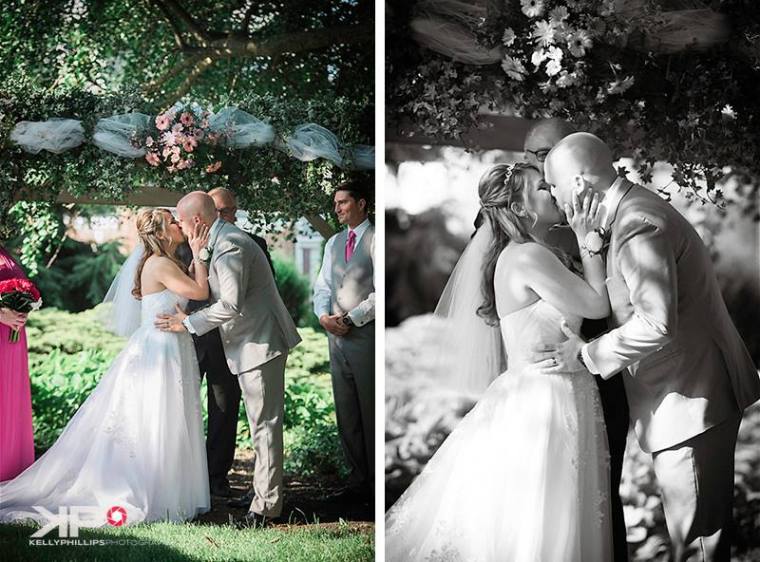 Kelly Phillips bride groom kiss